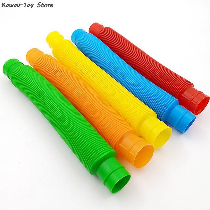 Mini telescopic tube toys Adult fidget decompression plastic bellows children's squeeze toys