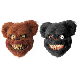 Halloween Party Mask Scary Bloody Teddy Bear Mask Scary Plush Prop PVC Led Uv for Offset Printing Mask Led Purge 2 Color CN;ZHE