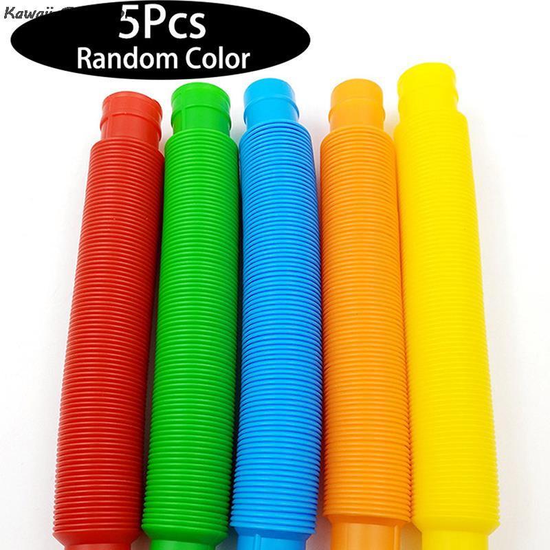 Mini telescopic tube toys Adult fidget decompression plastic bellows children's squeeze toys