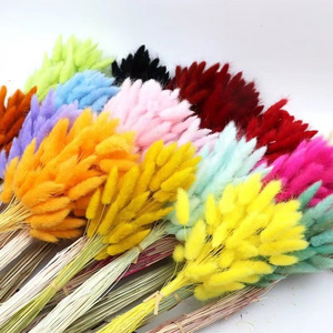 New wedding decoration bouquet preserved dried flower colorful artificial flower rabbit bunny tail grass for ceramic glass vase