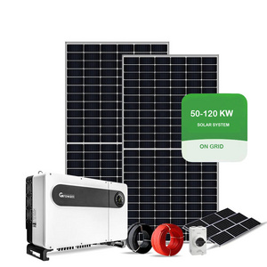 Three Phase 75 KW Grid Tied Solar Panels Kit For Factory Zero Export 75000 Watt On Grid Solar Energy System