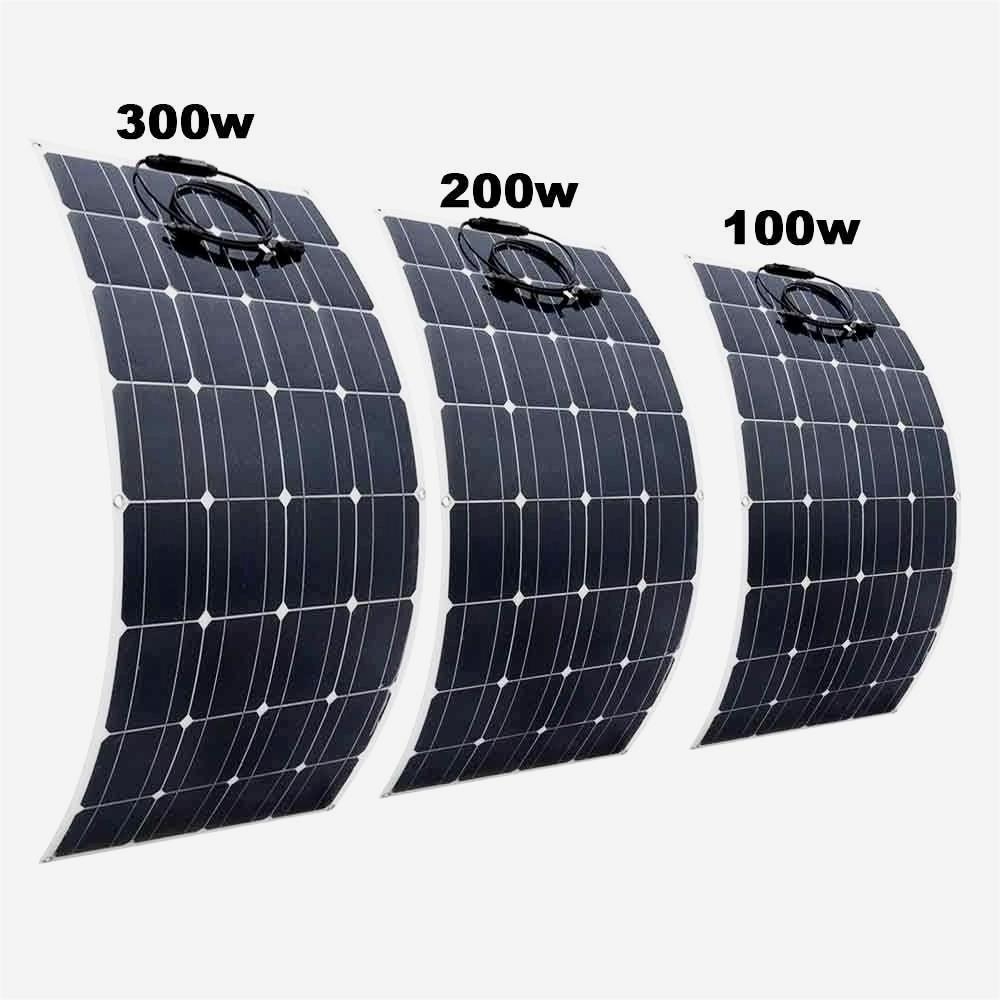 High Efficiency Flexible Solar Panel Module 50W 80W 100W 150W 200W Customized Size Roof PV Solar Panels