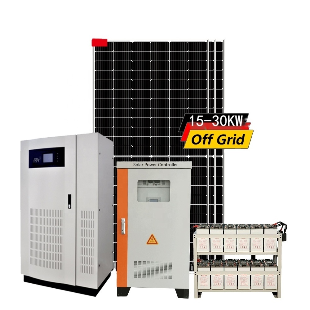 Electricity solar kit 15kw 20kw 25kw 30kw off grid solar generator power best price generators for commercial use