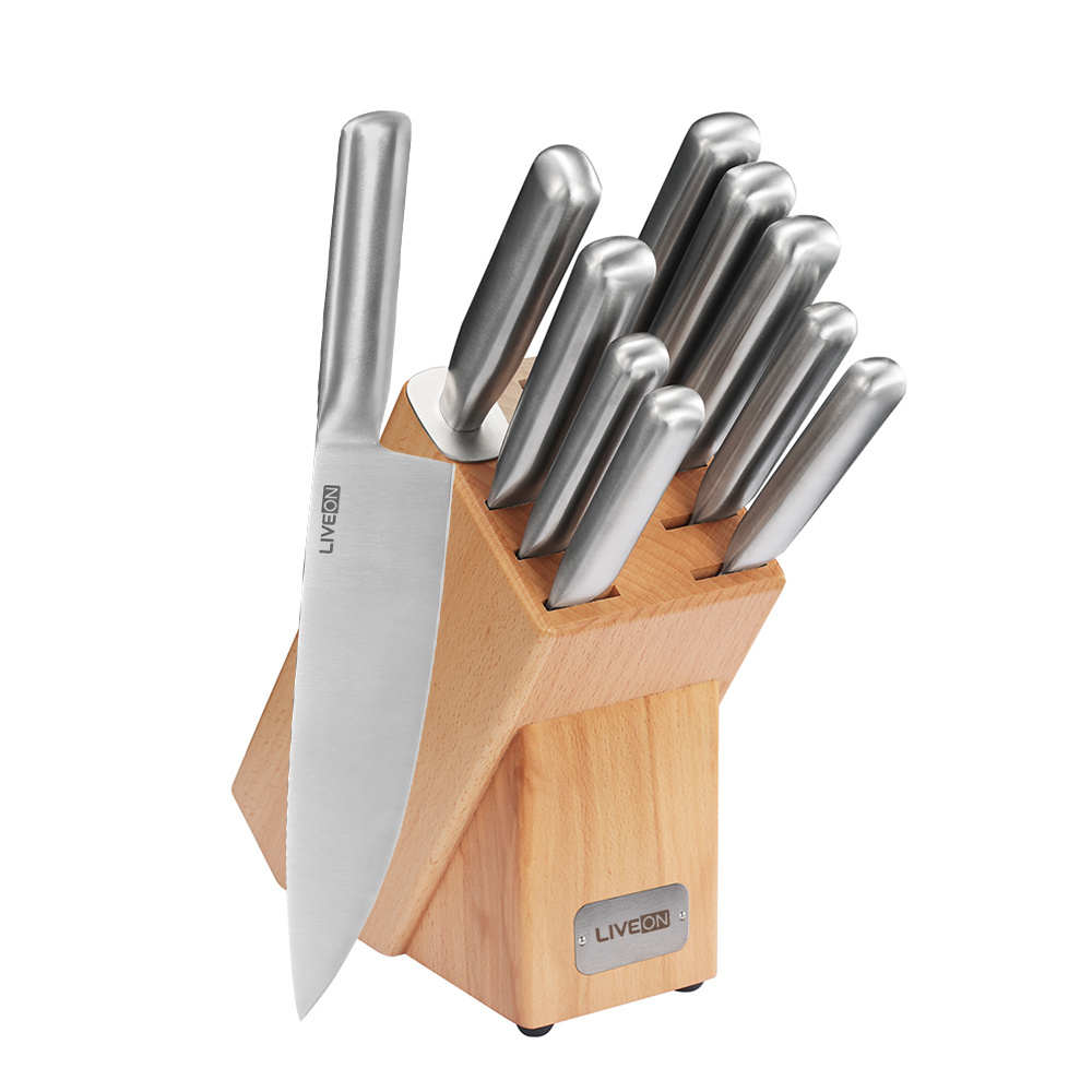 9pcs Stainless Steel Kitchen Knife Set with Block