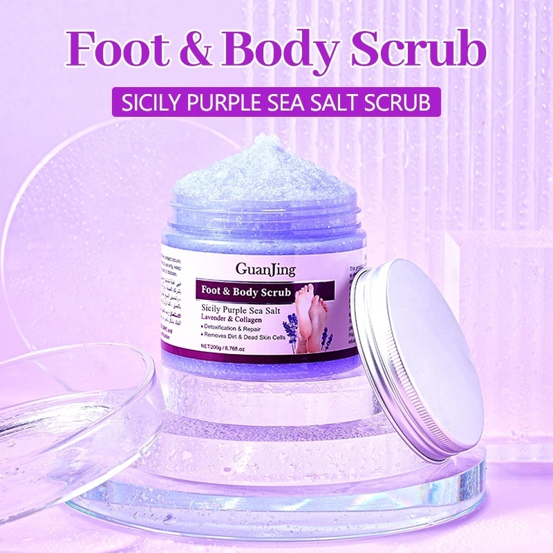 purple sea salt foot body scrub deep cleansing foot scrub for all types skin