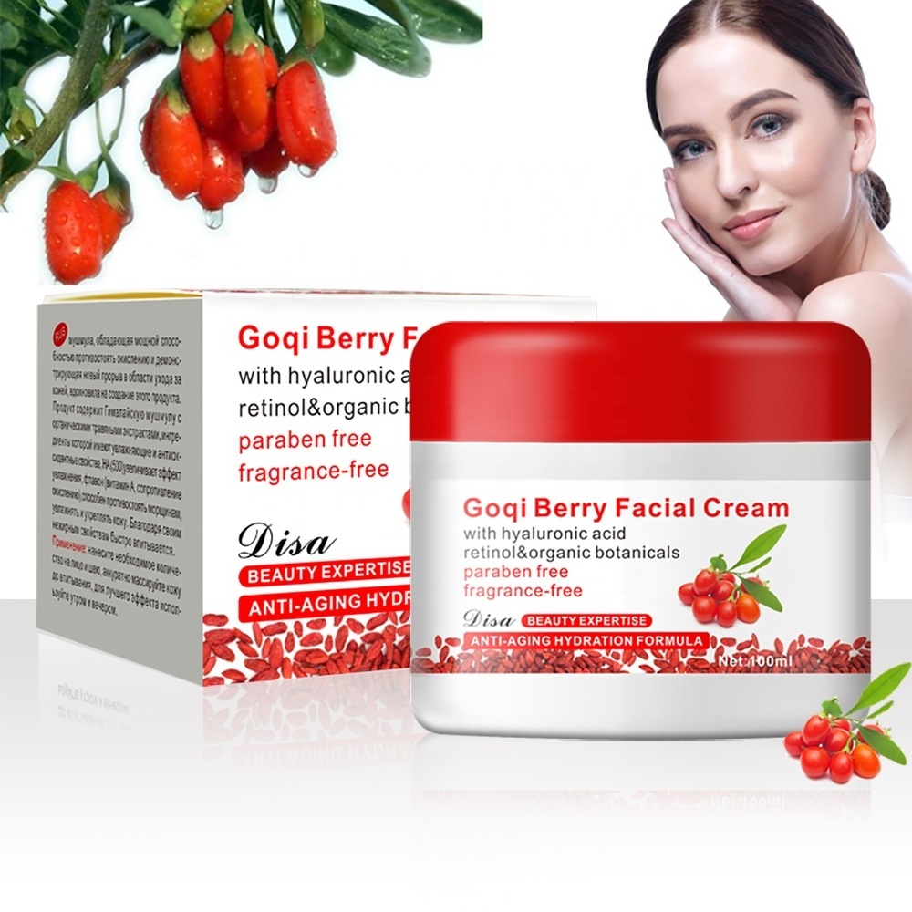 private label moisturizing anti-wrinkle face cream natural goji berry essential facial cream for woman