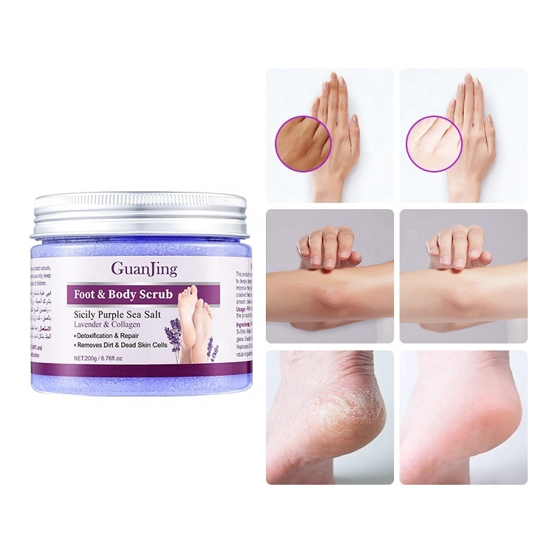 purple sea salt foot body scrub deep cleansing foot scrub for all types skin