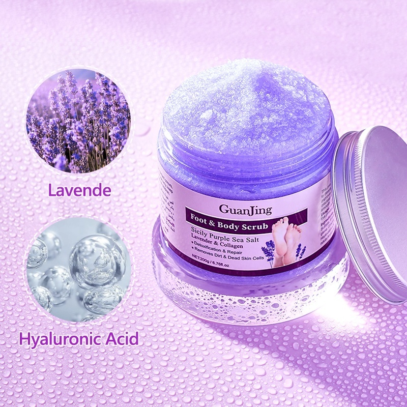 purple sea salt foot body scrub deep cleansing foot scrub for all types skin