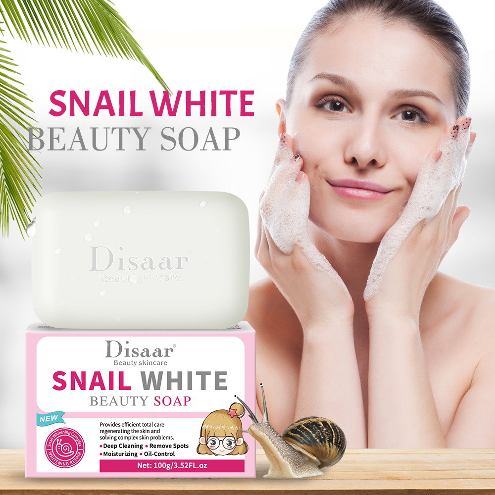 Disaar Snail Whitening Beauty Soap Deep Cleaning Remove Spot Moisturizing Organic Soap