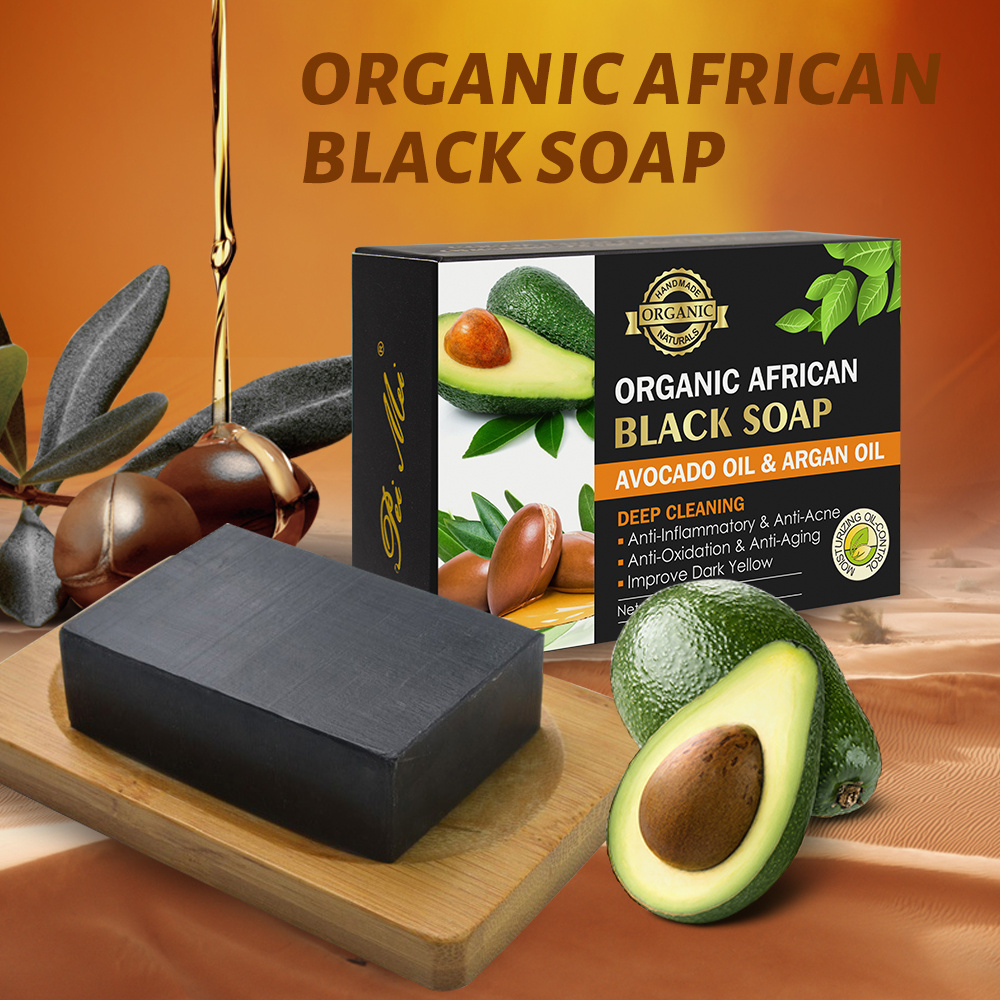 African Black Soap Private Label Custom Deep Cleansing Skin Whitening Soap For Body And Face