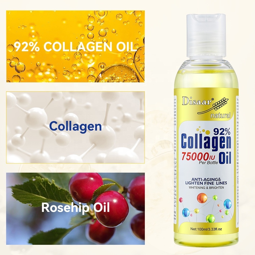 92% Collagen Anti Aging Whitening Moisturizing Lighten Fine Lines Repair Hair Body Massage Oil