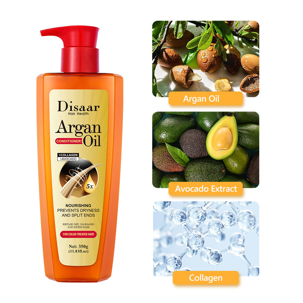 Disaar 350ml Hair Conditioner Cream with Argan Oil Prevents Dryness and Split Ends Repairs Damaged Hair after Shampooing