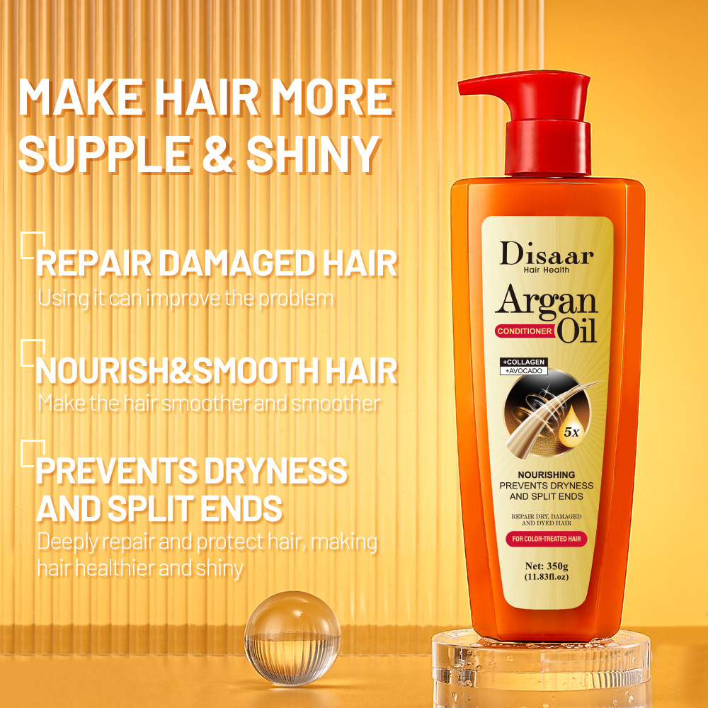 Disaar 350ml Hair Conditioner Cream with Argan Oil Prevents Dryness and Split Ends Repairs Damaged Hair after Shampooing