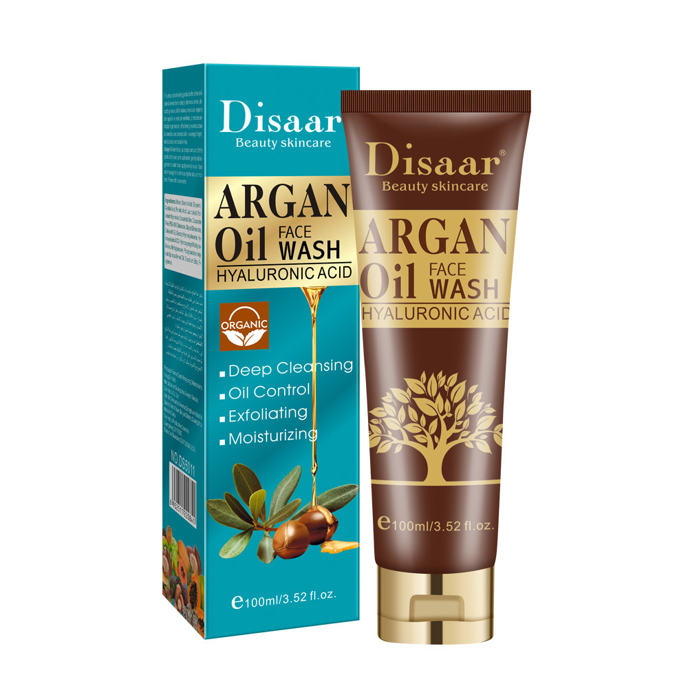 Disaar Deep Cleansing Face Wash  Gentle Argan Oil Cream Facial Cleanser Women  Pore Cleaner Blemish Clearer Anti-Pimple Effect