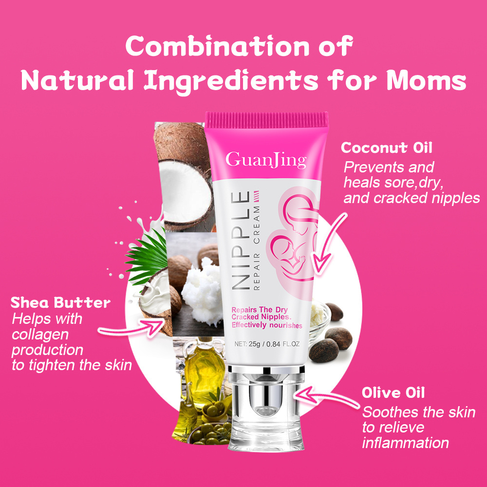 GUANJING Natural  Repairing Breast Nipple Cream Nourishing Mom Women Pink Nipple Cream For Breast Feeding