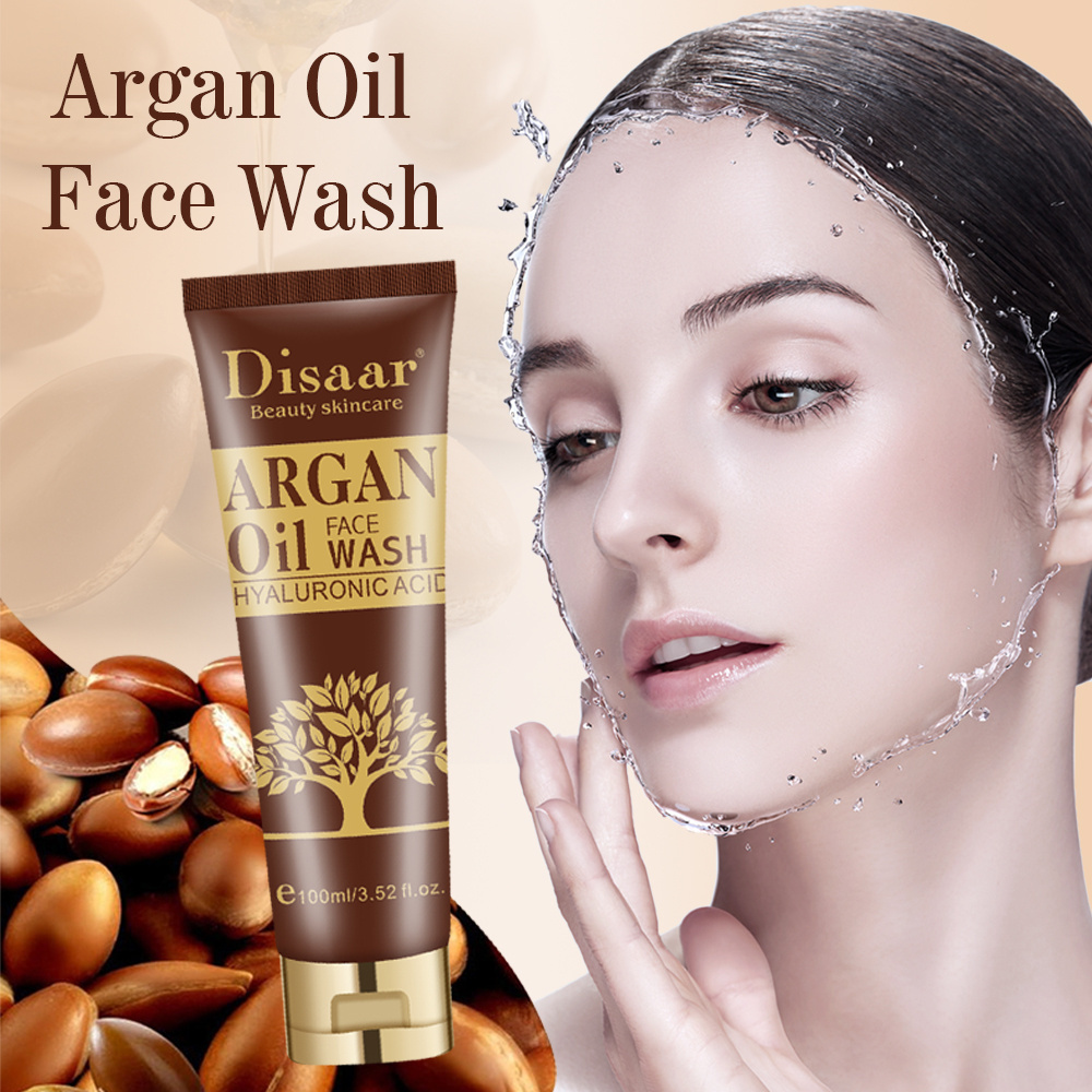 Disaar Deep Cleansing Face Wash  Gentle Argan Oil Cream Facial Cleanser Women  Pore Cleaner Blemish Clearer Anti-Pimple Effect