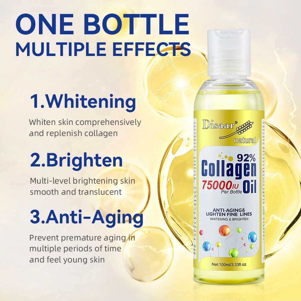 92% Collagen Anti Aging Whitening Moisturizing Lighten Fine Lines Repair Hair Body Massage Oil