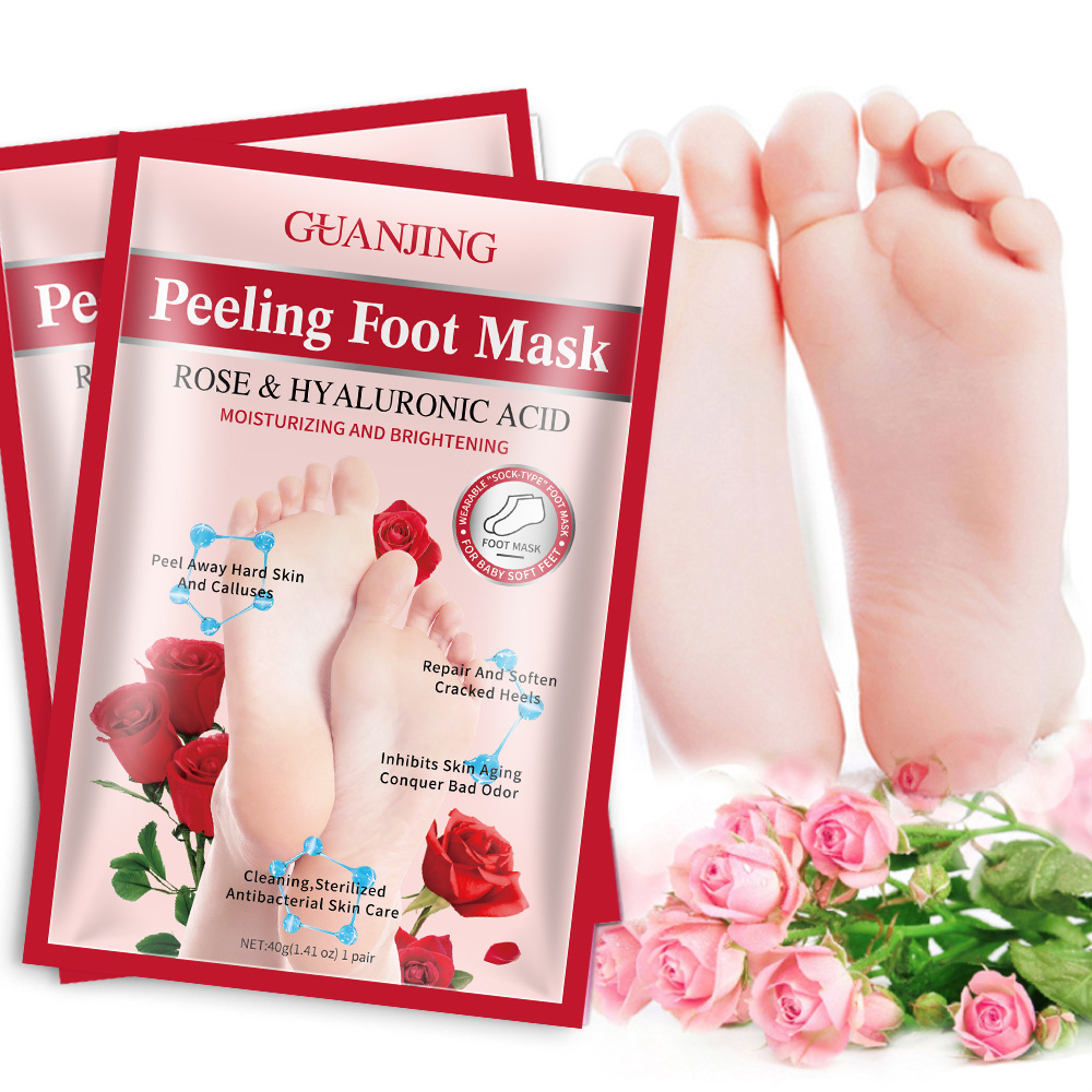 Magic Foot Mask Peel Organic Exfoliating Foot Mask Rose Nourishing Whitening Foot Mask