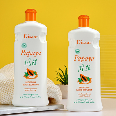 Disaar Wholesale Papaya Milk Brightening Hand Body Skin Whitening Cream Lotion With Vitamin E 600ml Large Package Moisture Skin BestSuppliers