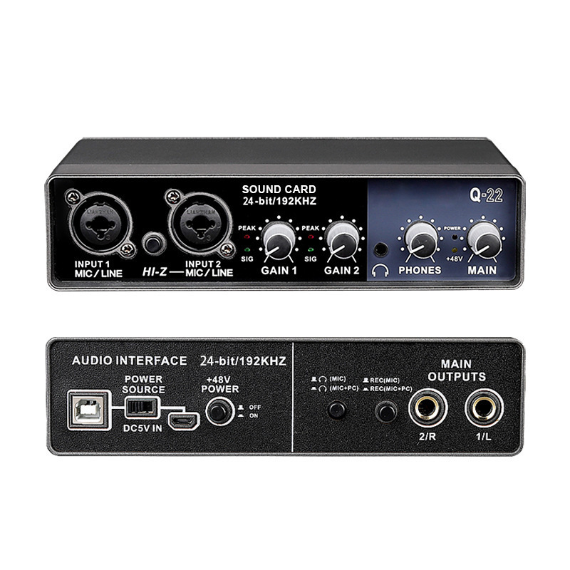 Recording Studio Music Recording Equipment Zoom Audio Interface for Studio XLR Port 24-Bit 192KHZ Compatible with PC Monitor 3.5