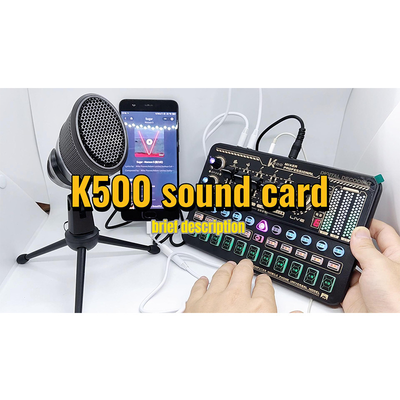 Podcast Desktop Setup Sound Card K500 Audio Card with Effects Podcast Condenser Microphone Recording Full Kit Streaming Studio