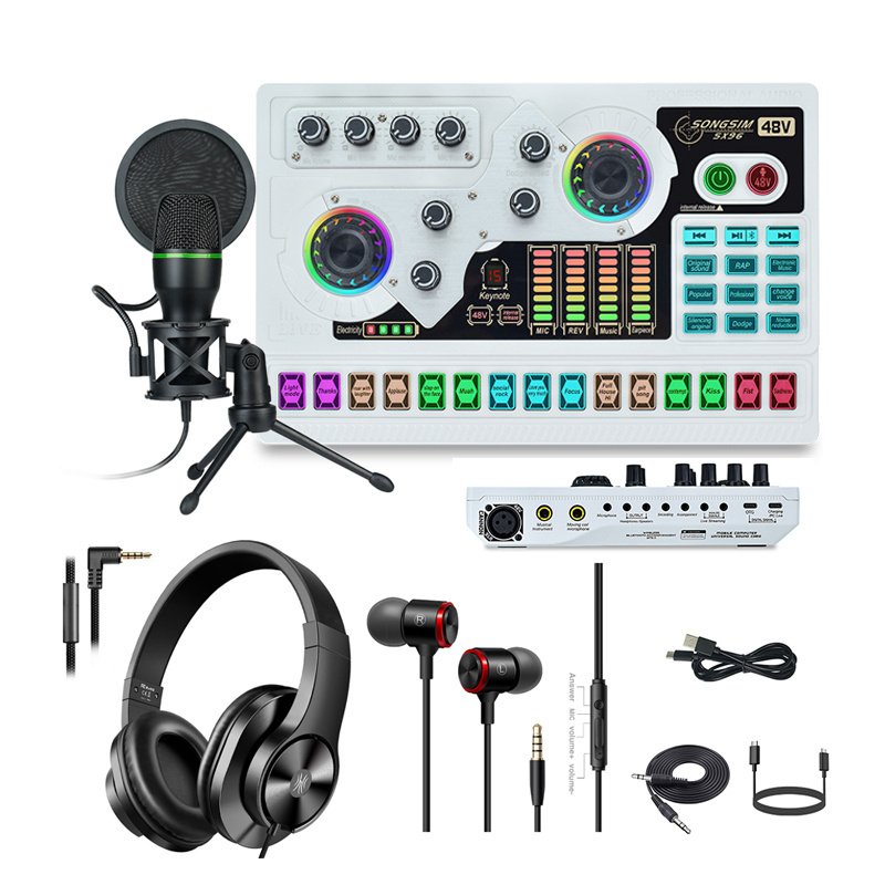 Podcast Equipment Bundle Recording Studio Sound CardMusic Studio EquipmentSound Card For Recording Studio Tka for Live Streaming