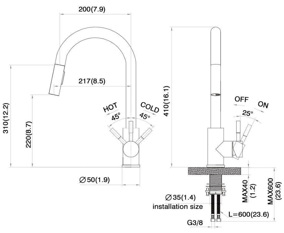 Kitchen Faucet Copper Water Tap Modern Kitchen Taps Pull Out Sprayer Kitchen Mixer Sink Faucets