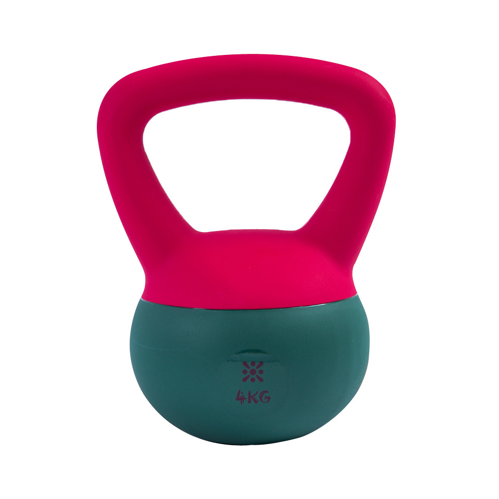 2KG BLOOM Home Fitness Colored PVC Gym Equipment Body Exercise Fitness Accessories Soft Kettlebell  With Handle