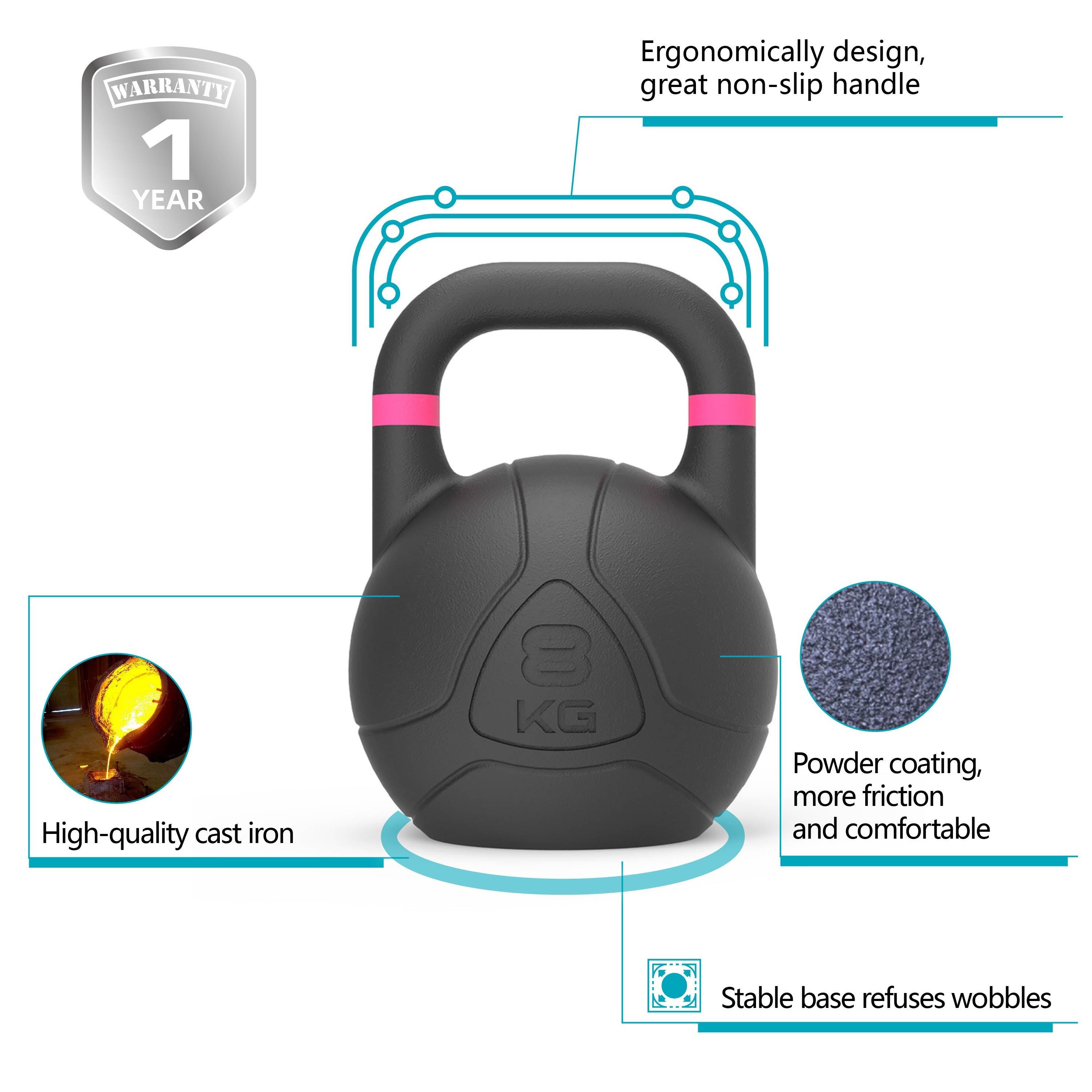 8kg 10kg 12kg 16 kg 20kg 24kg Engraved Gym Kettle bell Weight Yoga Fitness Customize Competition Casting Iron Kettlebell