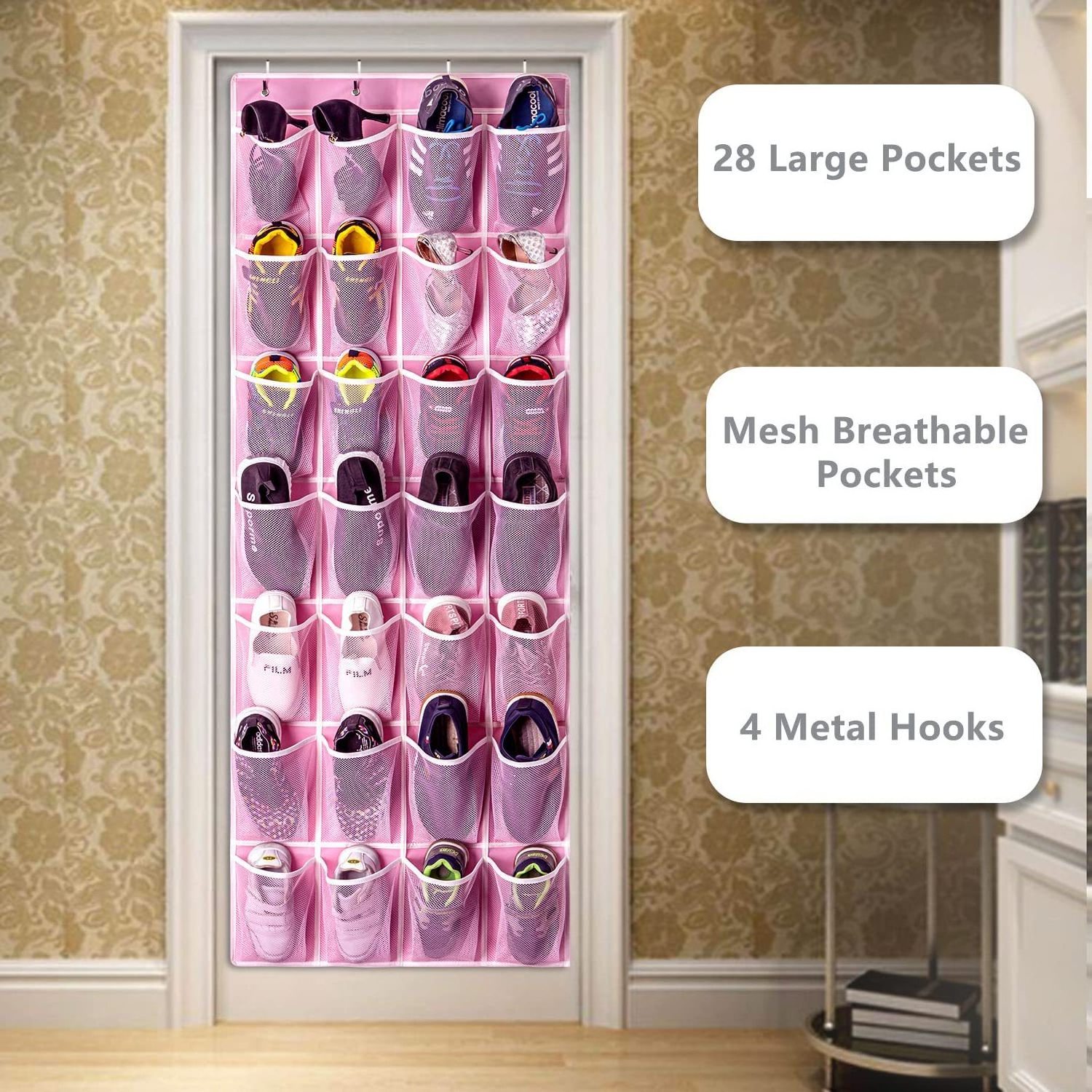 Hanging Shoe Rack Holder Organizer for Men Sneakers Women High Heeled Shoes Over the Door Shoe Organizers