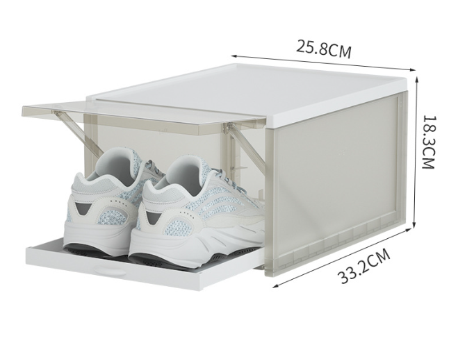 Easy to Assemble Sturdy Front Opening Clear Shoe Containers Shoe Boxes Clear Plastic Stackable 12 Pack Shoe Storage