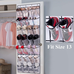 Hanging Shoe Rack Holder with 28 Extra Large Fabric Pockets for Storage Sneaker Women High Heeled Shoes Hanging Shoe Organizer