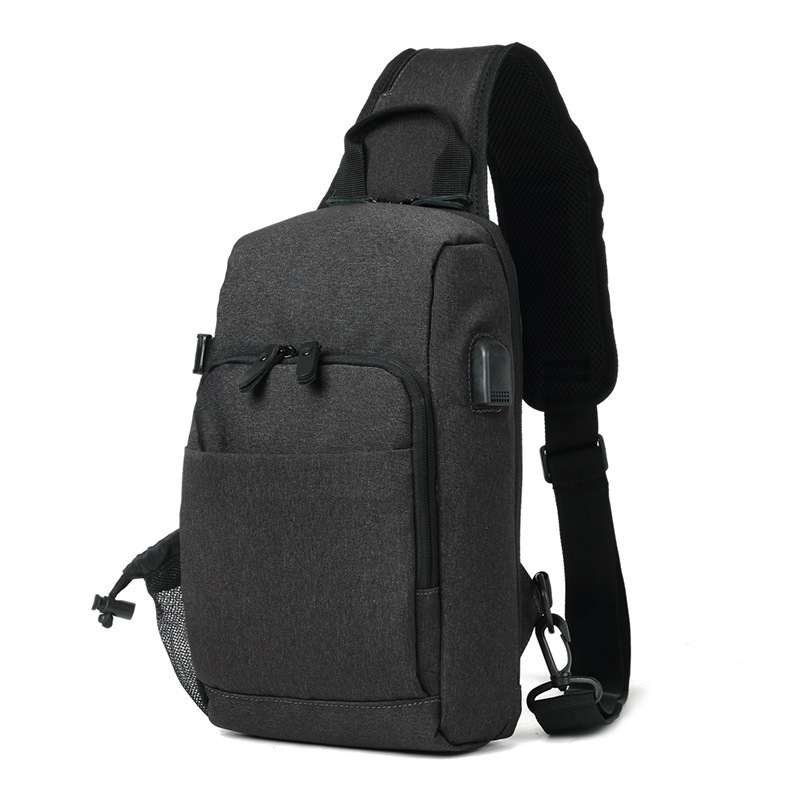 New chest bags Men's USB rechargeable backpack Travel bag Sports single shoulder backpack One shoulder chest pack