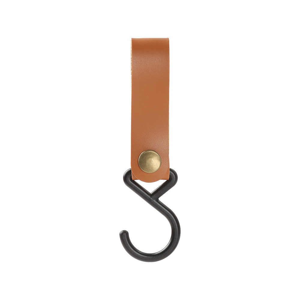 Wholesale Leather Metal Kitchen Hanger Bag Hanging Hooks Apron Glove Pot Hook for Camping,Hiking,Climbing