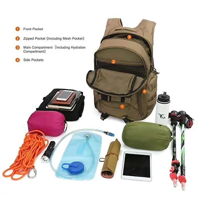 Custom camping hiking daypacks molle tactical backpack