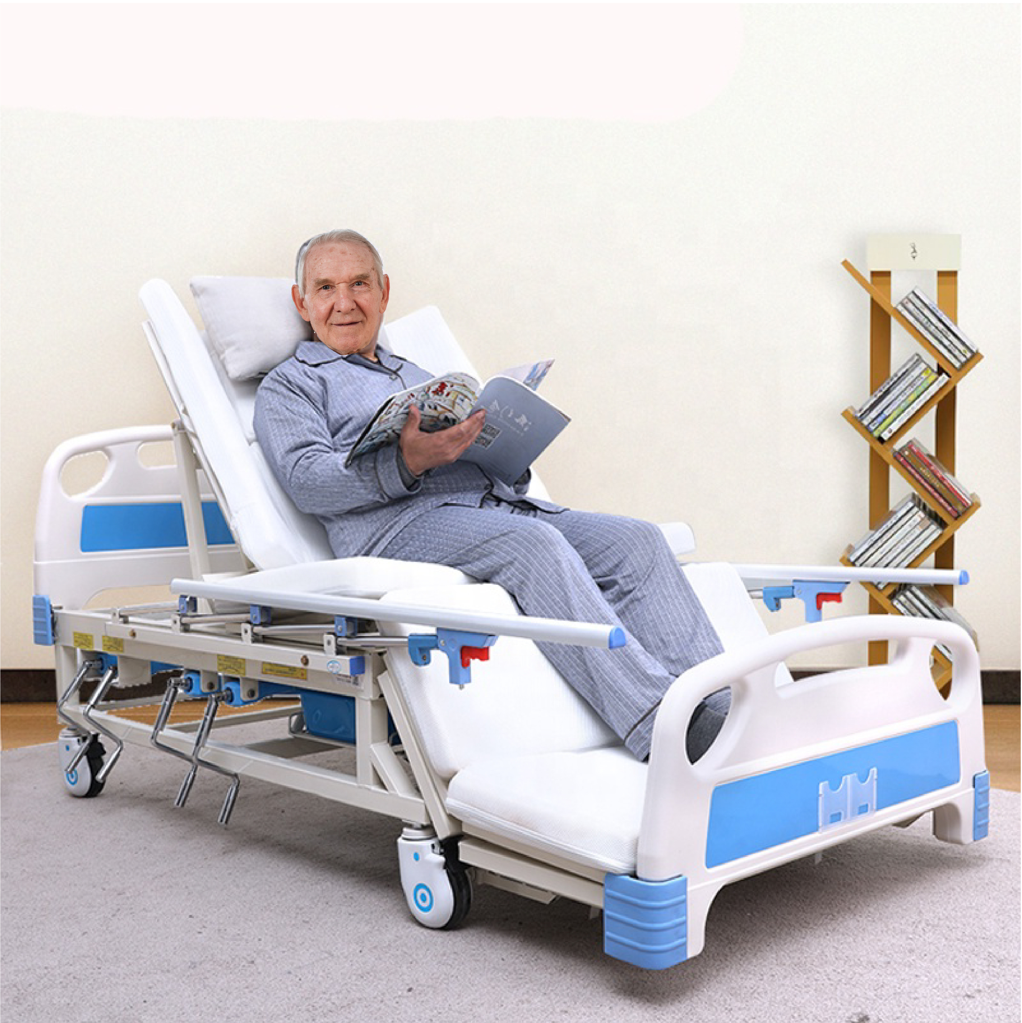 Manufacturers wholesale electric medical bed for the elderly, hand-operated multi-functional hospital nursing beds