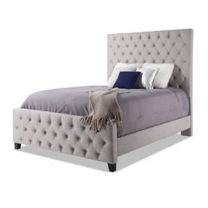 Simple modern gray color furniture upholstered tufted bed  beauty bed king size bed