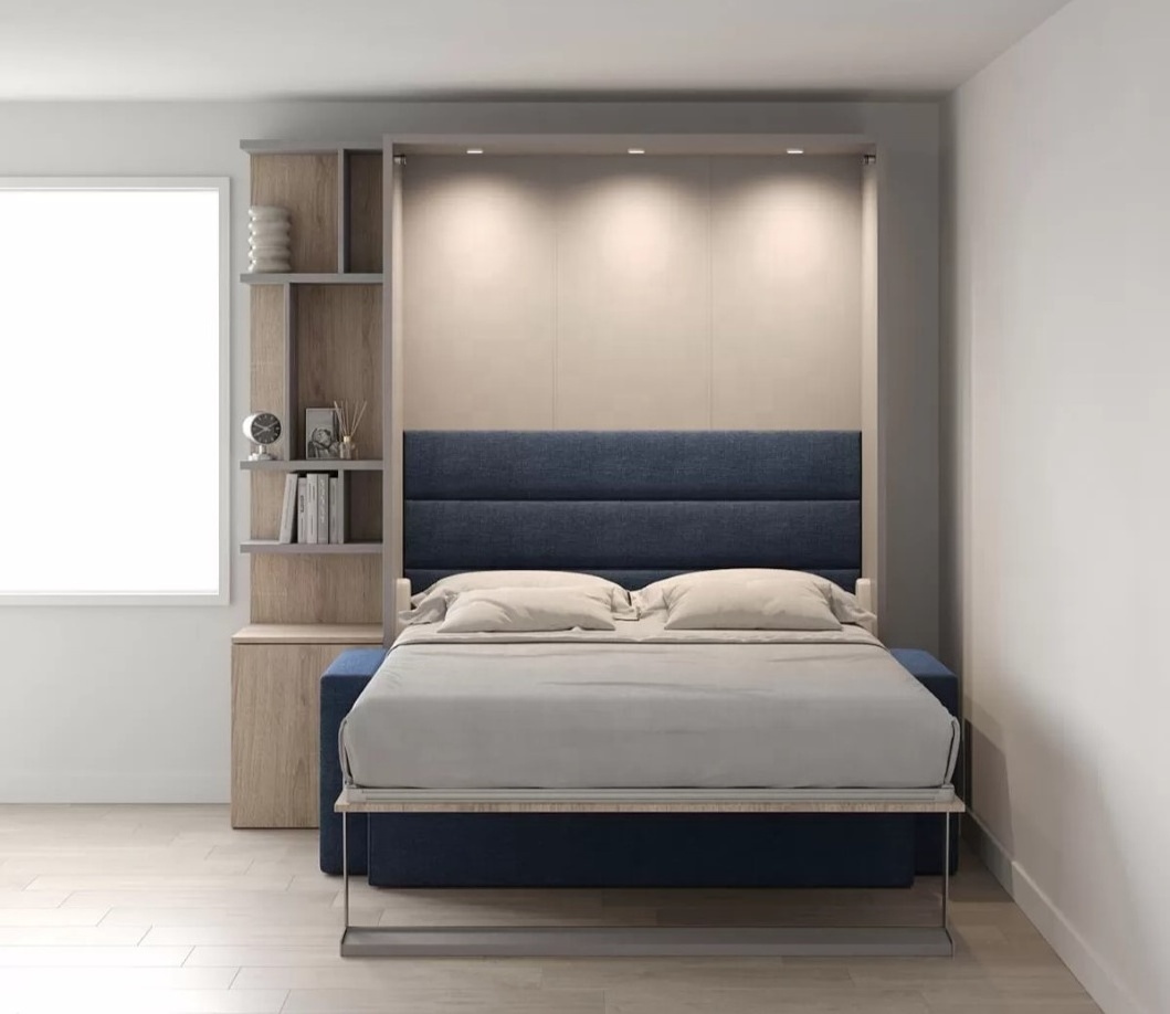 Custom modern hidden bed saving space twin queen size murphy folding wall beds with sofa