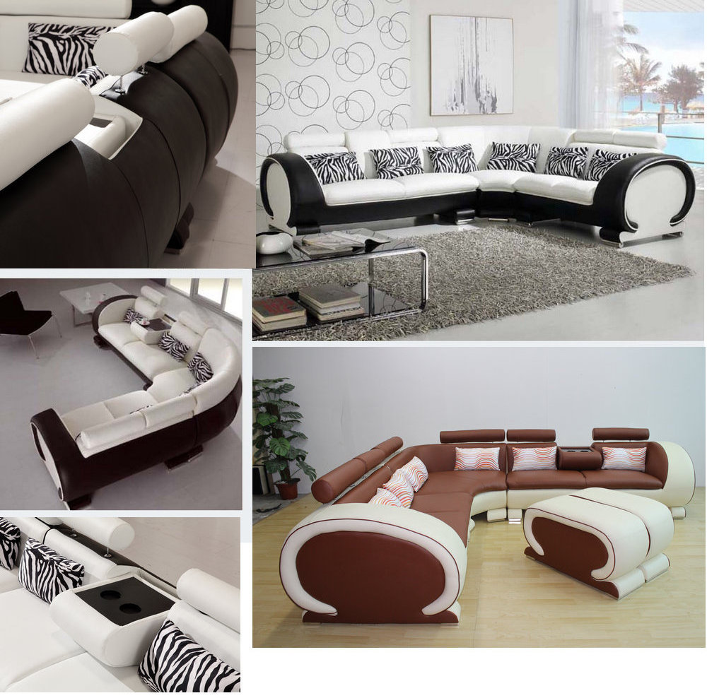 Cup holder design sofa moderno leather sofa modern, european market sofa l shaped