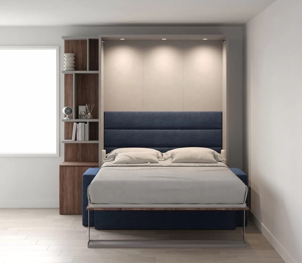 Custom modern hidden bed saving space twin queen size murphy folding wall beds with sofa