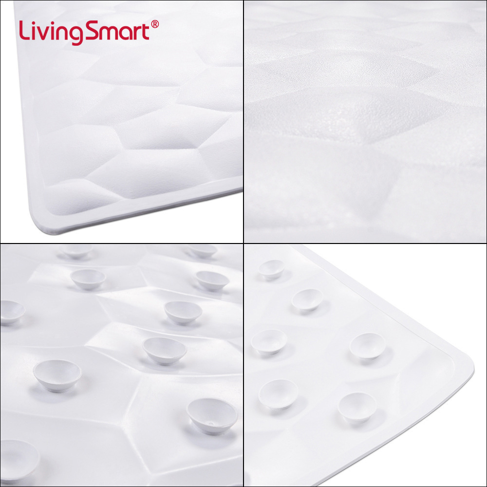 soft Water cube rubber Non-slip shower bath mat With suction cups