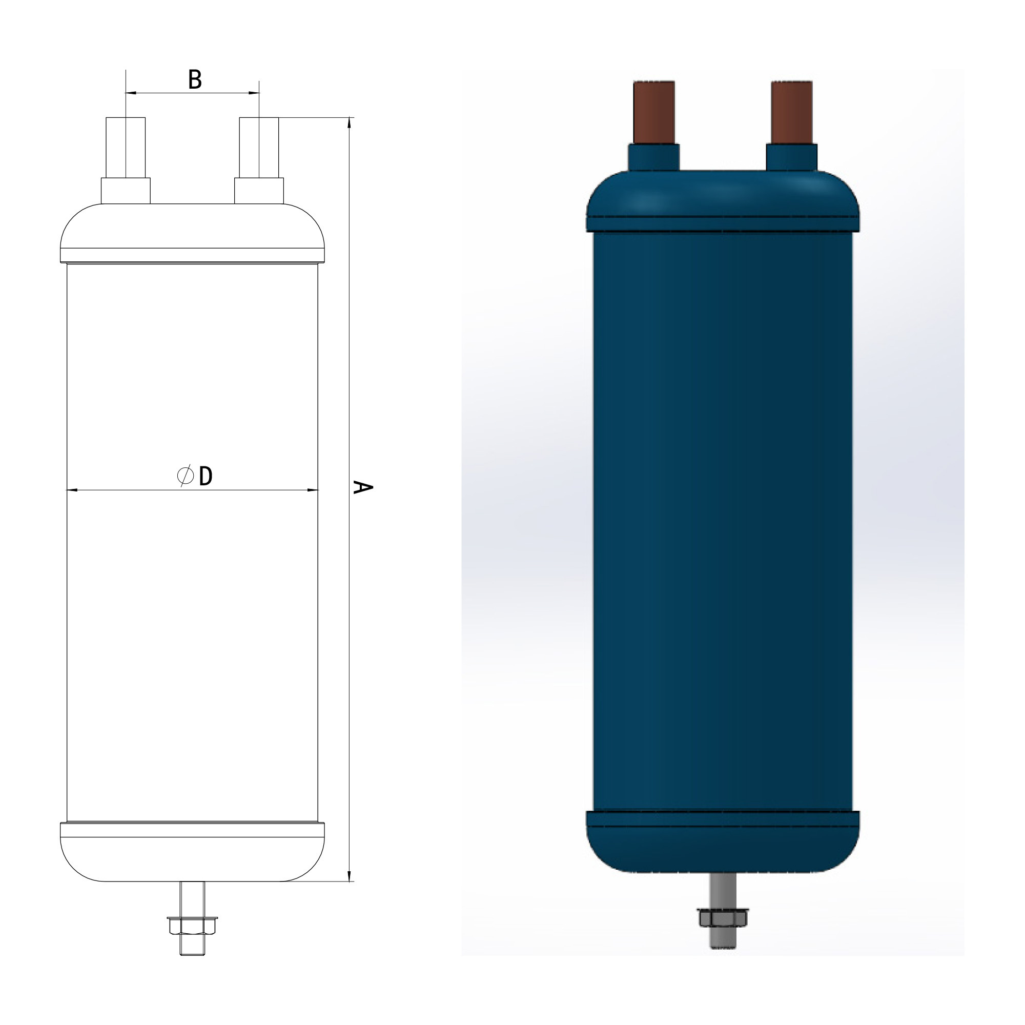 Good quality heat exchange refrigeration suction line accumulator Oil Separator Suction Line Accumulator for condensing unit