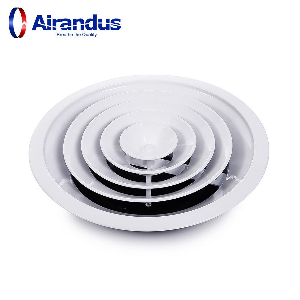 HVAC Supply and Exhaust aluminum adjustable air vent air conditioning duct Round Ceiling air Diffuser