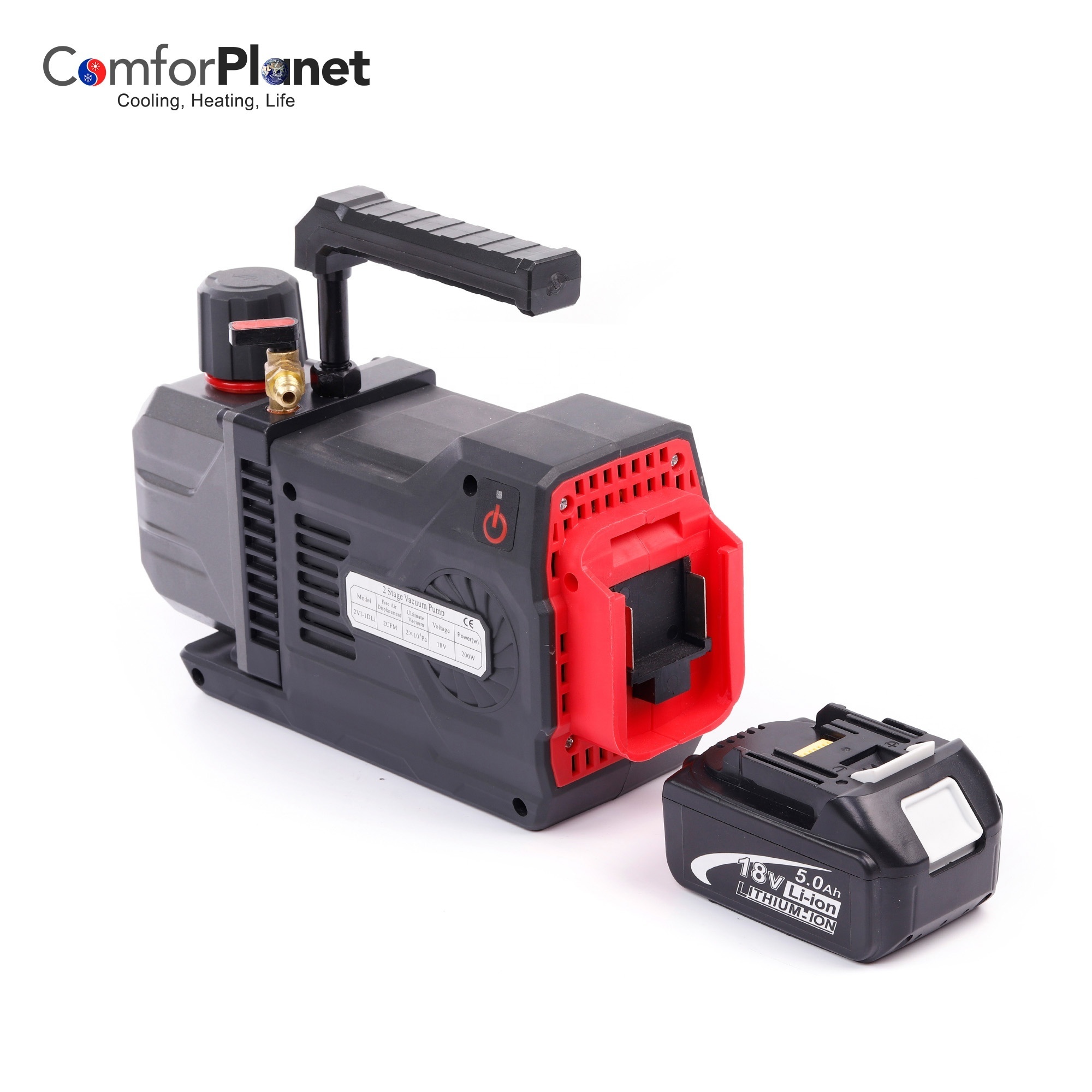 HVAC 18V 24V Cordless Refrigeration DC Brushless Motor Pump vane rechargeable  R32 Lithium oil free Battery rotary vacuum pump