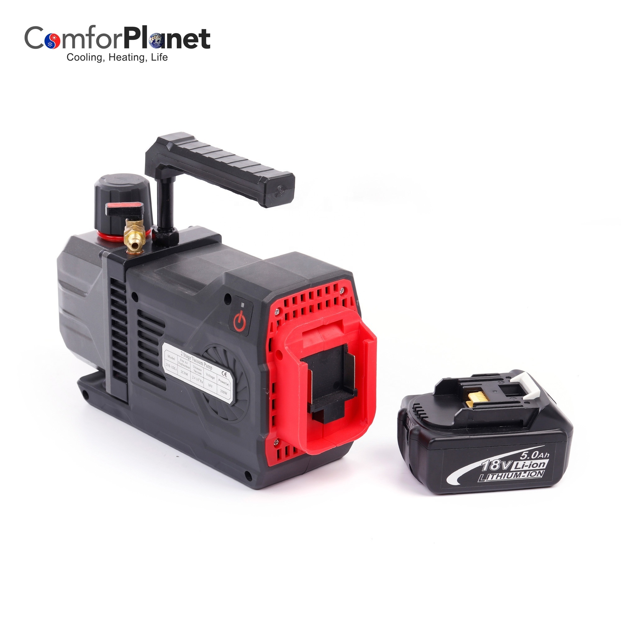 HVAC 18V 24V Cordless Refrigeration DC Brushless Motor Pump vane rechargeable  R32 Lithium oil free Battery rotary vacuum pump