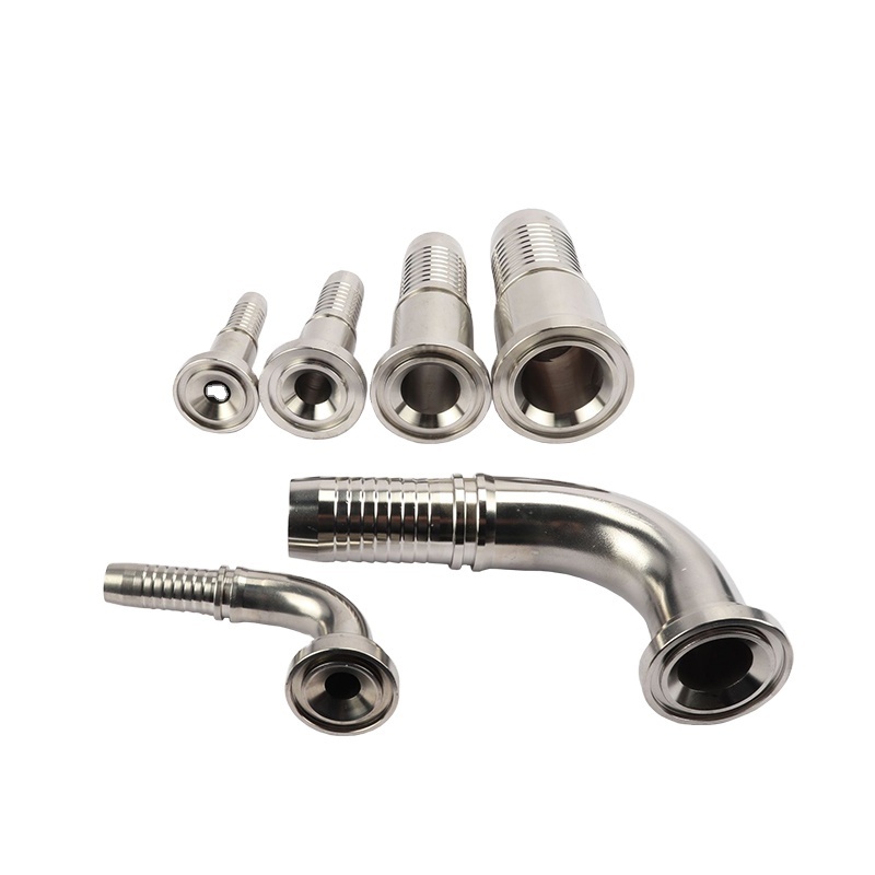 Stainless Steel Two Piece Pipe Clamps Hydraulic Twin-Screw Tube Clamp Connectors Industrial Support 1'' Standard