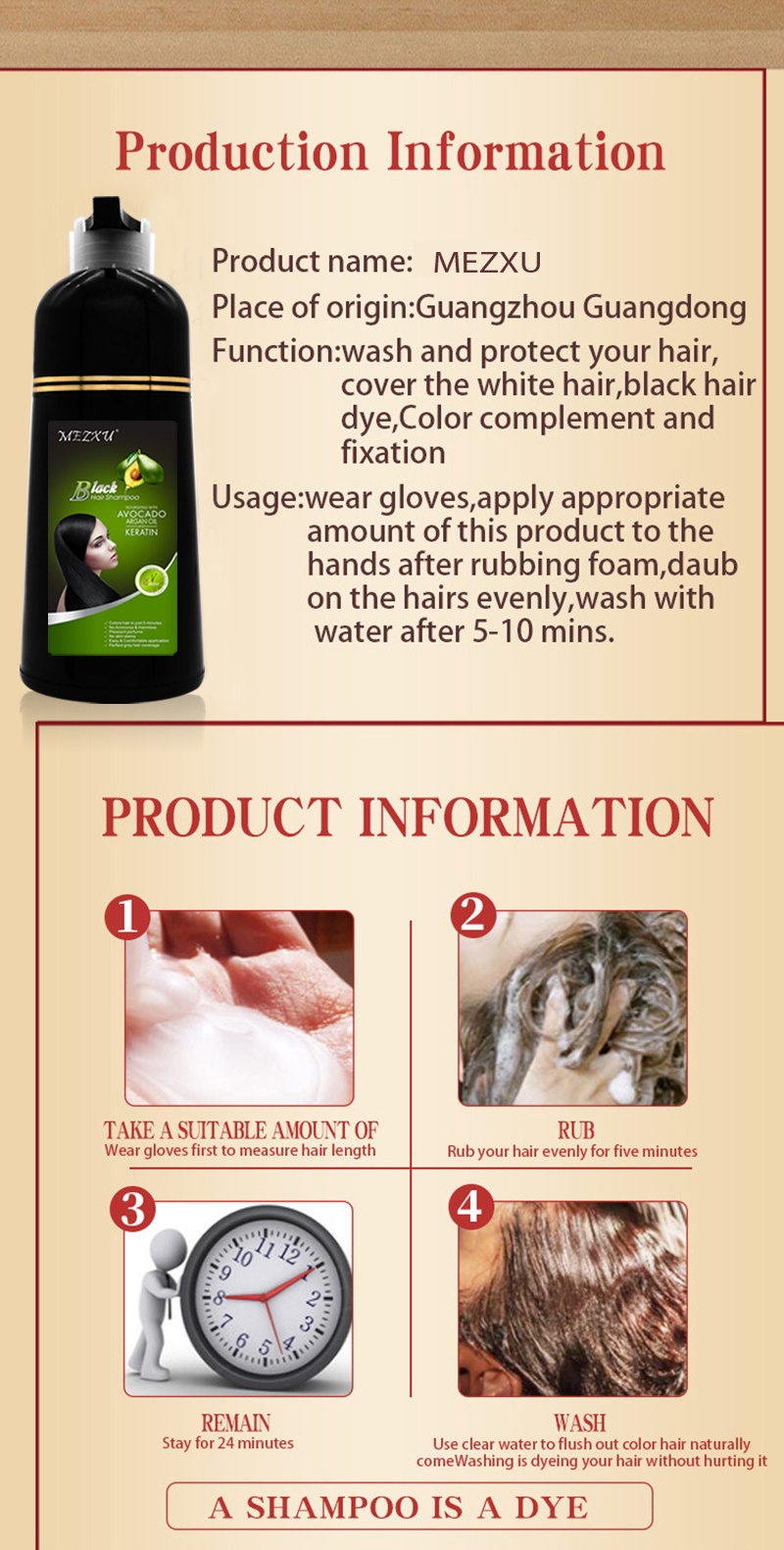 Argan Oil Semi-Permanent Black Hair Color Shampoo PPD Free  Magic Natural Hair Dye Shampoo For Black Hair