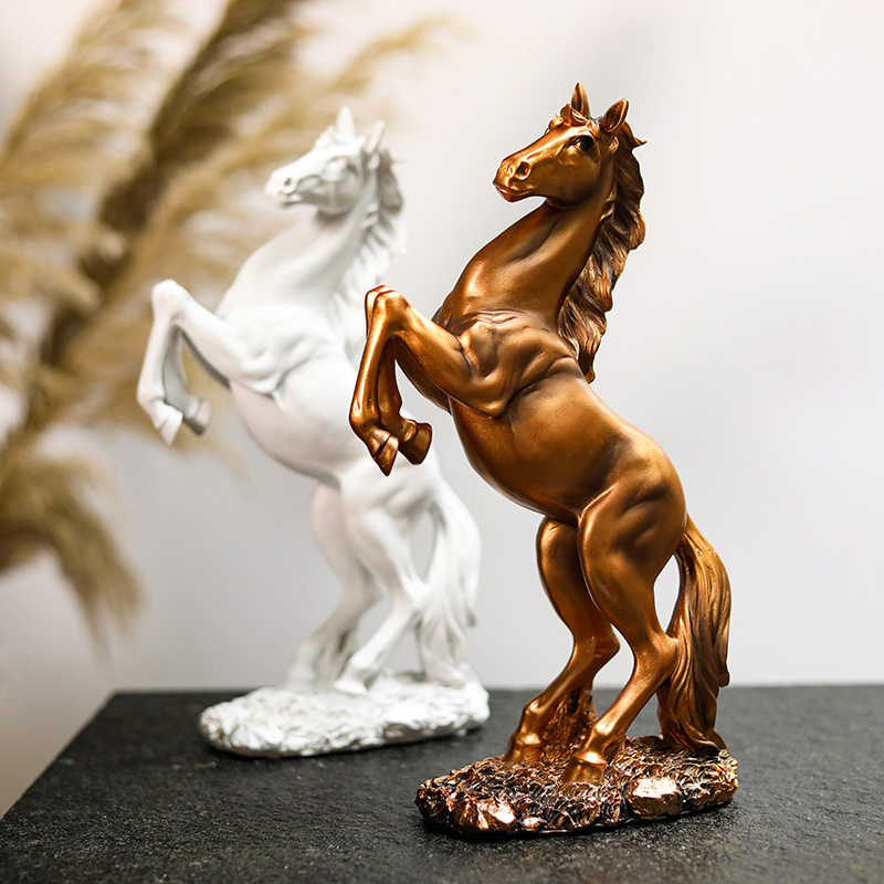 Customized Resin Golden Horse Figurine Statue Home Decoration Resin Horse Figurines