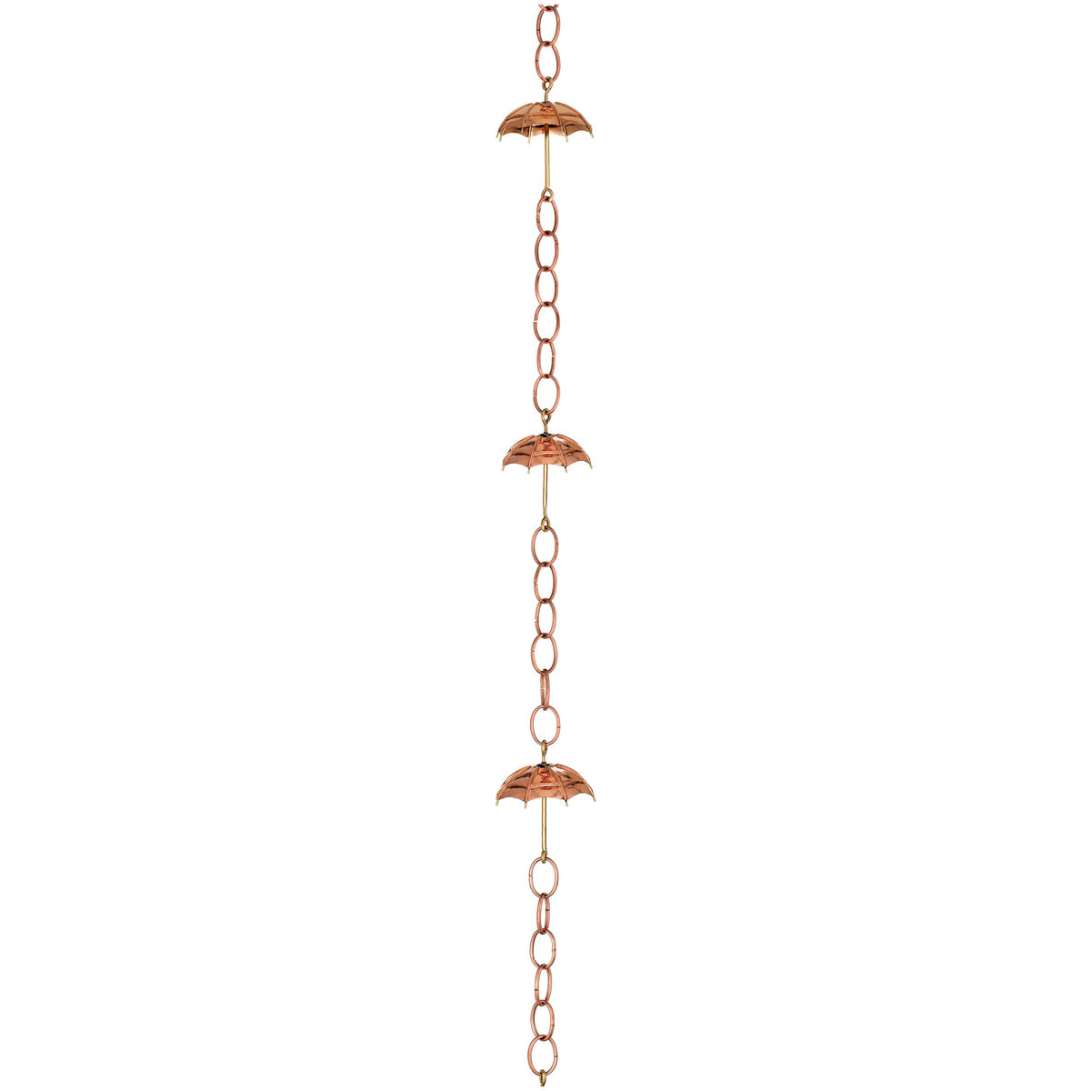 Garden House Decorative Eco Friendly Copper Plated Rain Chain 8.5FT Long Umbrella Rain Chain For Garden Gutter