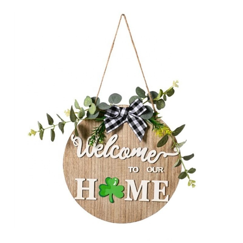 Home Sign with Interchangeable Holiday Pieces Seasonal Wood Welcome Sign for Front Door Decor